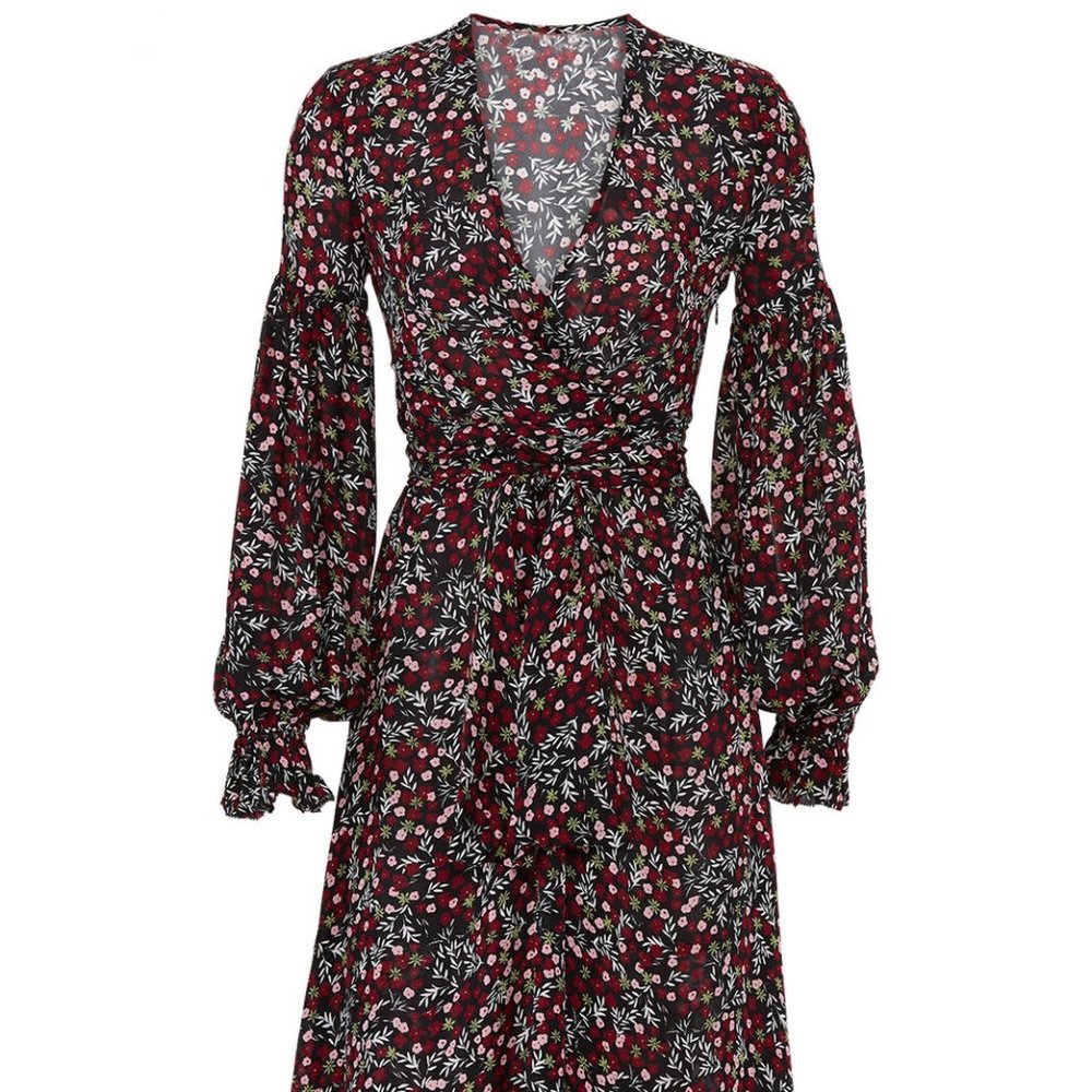 Nicholas Silk Floral Midi Dress